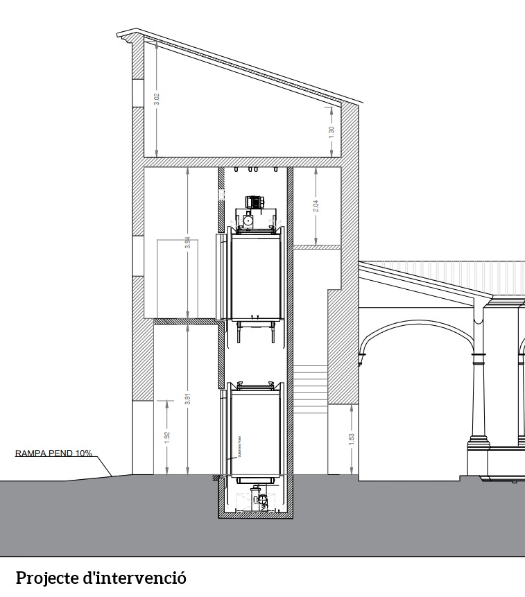 Plànol ascensor Ajuntament Sineu