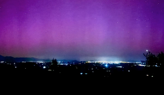 L’aurora boreal vista des del Pla de Mallorca