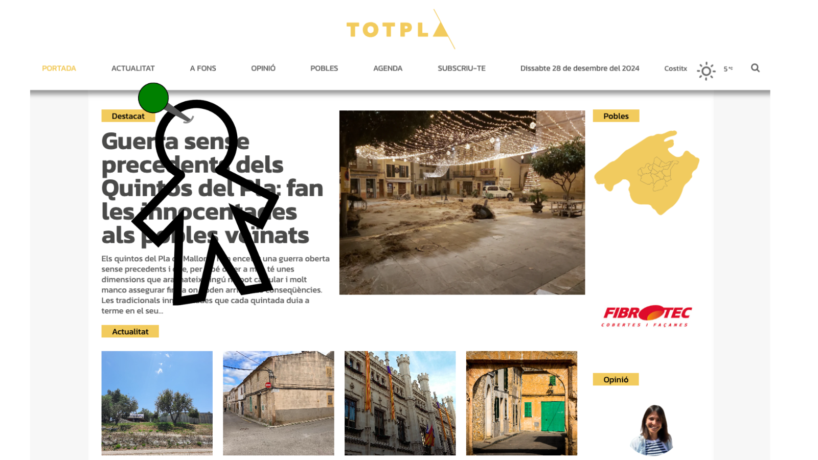 La innocentada de TotPla que es fa realitat a Porreres: investiguen si els quintos de Vilafranca són autors de danys a l’església