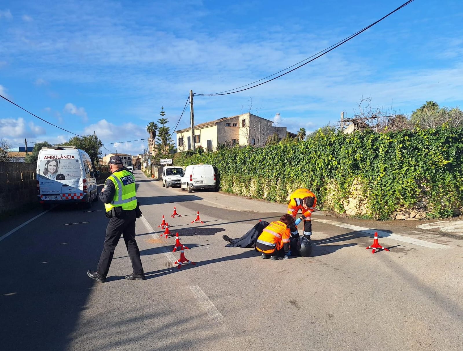 Dues persones hospitalitzades en dos accidents gairebé simultanis a Porreres i Montuïri