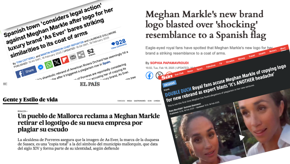 Ressò internacional del plagi de l’escut de Porreres per part de Meghan Markle