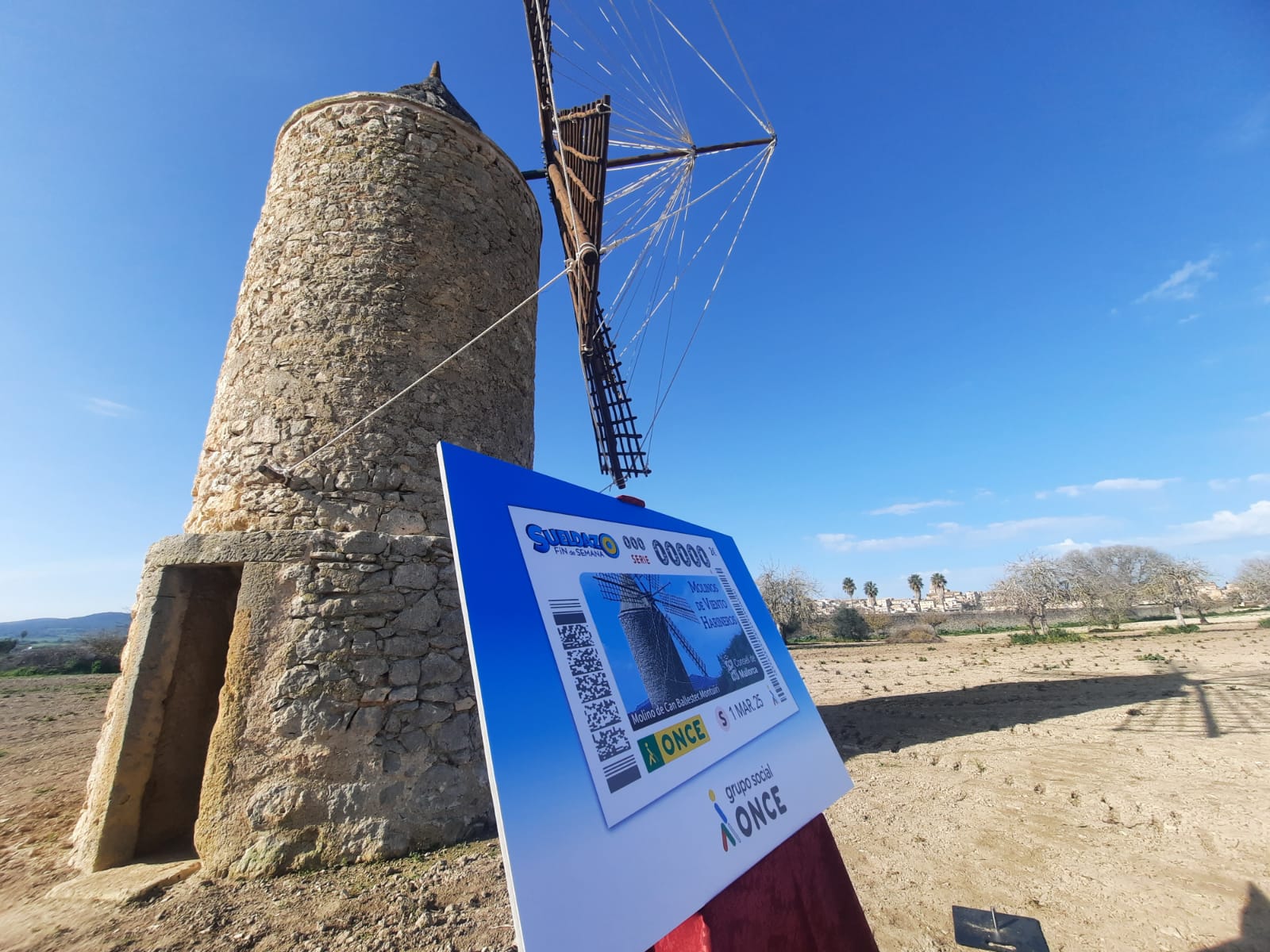 El molí fariner d’en Ballester a Montuïri serà la imatge de l’ONCE el primer de març a tot Espanya