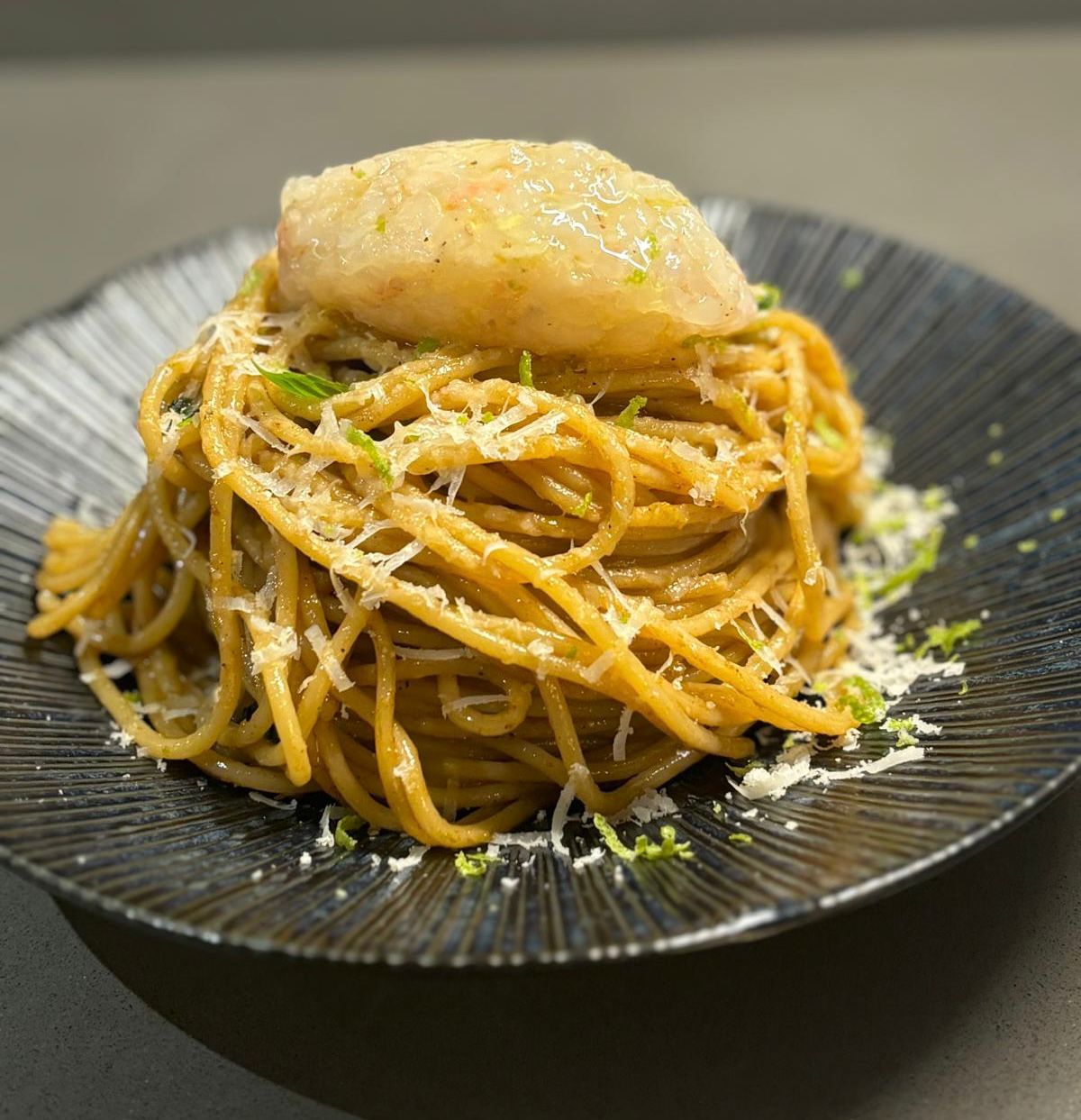 Espaguetis d’Escamarlans amb el cava Clos Damiana